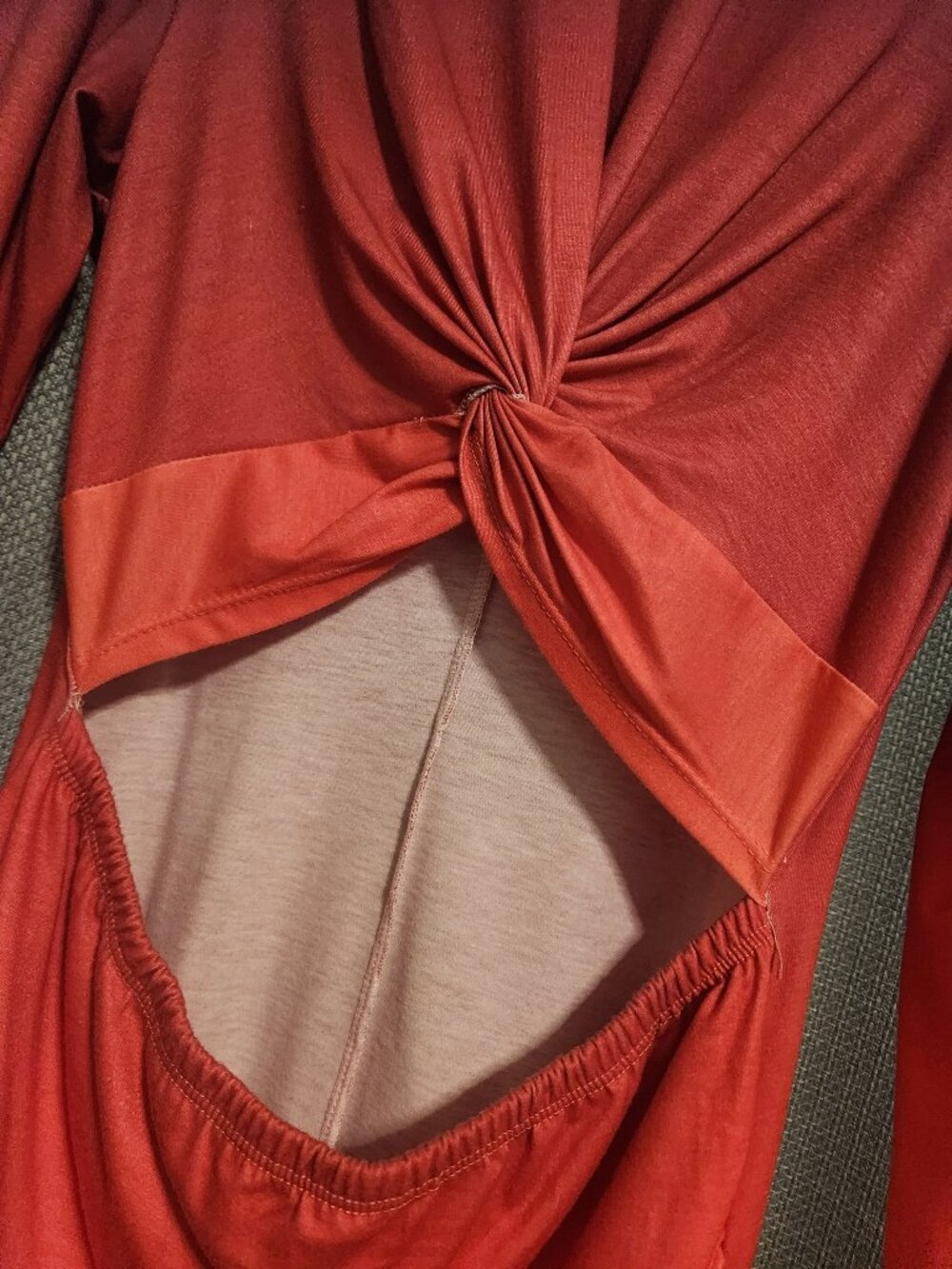 Sunset Ombre Cut Out Mini Dress Long Sleeve Bodycon Ruched-LARGE